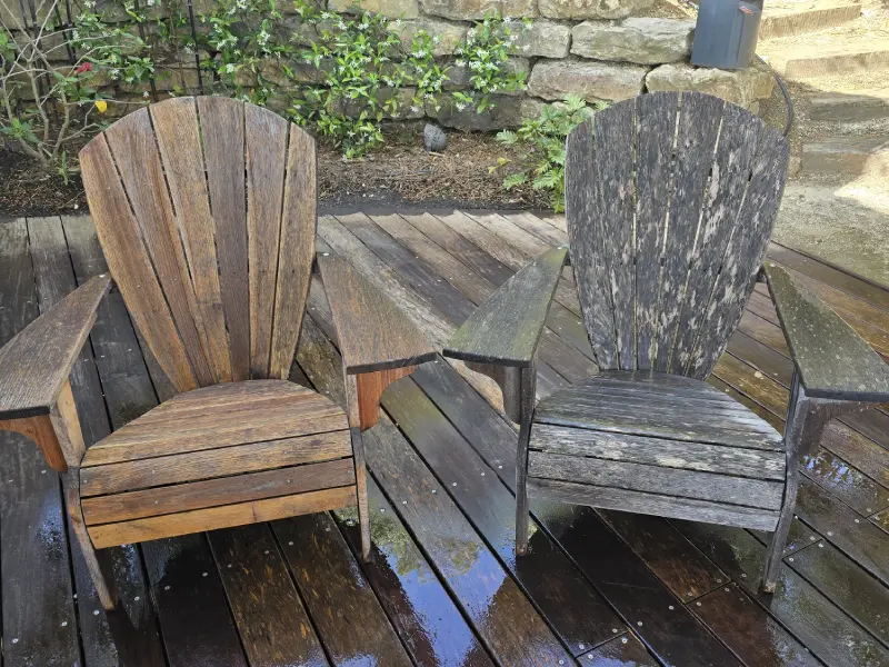 Nettoyage vapeur fauteuil bois